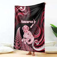 New Zealand Maori Taniwha Blanket Silver Fern Red Version LT05 - Polynesian Pride