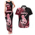 Personalised New Zealand Maori Taniwha Couples Matching Tank Maxi Dress and Hawaiian Shirt Silver Fern Red Version