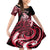 Personalised New Zealand Maori Taniwha Family Matching Mermaid Dress and Hawaiian Shirt Silver Fern Red Version