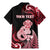 Personalised New Zealand Maori Taniwha Family Matching Mermaid Dress and Hawaiian Shirt Silver Fern Red Version