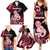 Personalised New Zealand Maori Taniwha Family Matching Summer Maxi Dress and Hawaiian Shirt Silver Fern Red Version