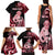 Personalised New Zealand Maori Taniwha Family Matching Tank Maxi Dress and Hawaiian Shirt Silver Fern Red Version