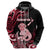 Personalised New Zealand Maori Taniwha Hoodie Silver Fern Red Version