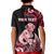 Personalised New Zealand Maori Taniwha Kid Polo Shirt Silver Fern Red Version