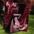 New Zealand Maori Taniwha Quilt Silver Fern Red Version