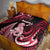 New Zealand Maori Taniwha Quilt Silver Fern Red Version