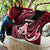 New Zealand Maori Taniwha Quilt Silver Fern Red Version