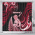 New Zealand Maori Taniwha Shower Curtain Silver Fern Red Version