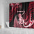 New Zealand Maori Taniwha Shower Curtain Silver Fern Red Version