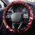 New Zealand Maori Taniwha Steering Wheel Cover Silver Fern Red Version