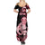 Personalised New Zealand Maori Taniwha Summer Maxi Dress Silver Fern Red Version