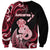 Personalised New Zealand Maori Taniwha Sweatshirt Silver Fern Red Version