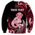 Personalised New Zealand Maori Taniwha Sweatshirt Silver Fern Red Version