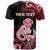 Personalised New Zealand Maori Taniwha T Shirt Silver Fern Red Version