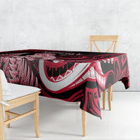 New Zealand Maori Taniwha Tablecloth Silver Fern Red Version LT05 - Polynesian Pride