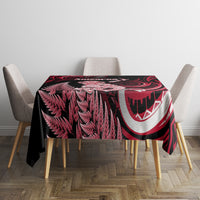 New Zealand Maori Taniwha Tablecloth Silver Fern Red Version LT05 - Polynesian Pride