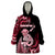 Personalised New Zealand Maori Taniwha Wearable Blanket Hoodie Silver Fern Red Version