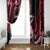 New Zealand Maori Taniwha Window Curtain Silver Fern Red Version