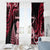 New Zealand Maori Taniwha Window Curtain Silver Fern Red Version