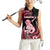 Personalised New Zealand Maori Taniwha Women Sleeveless Polo Shirt Silver Fern Red Version