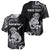 Personalised New Zealand Maori Taniwha Baseball Jersey Silver Fern Black Version