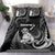 New Zealand Maori Taniwha Bedding Set Silver Fern Black Version