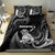 New Zealand Maori Taniwha Bedding Set Silver Fern Black Version