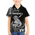 Personalised New Zealand Maori Taniwha Family Matching Puletasi and Hawaiian Shirt Silver Fern Black Version