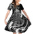 Personalised New Zealand Maori Taniwha Family Matching Summer Maxi Dress and Hawaiian Shirt Silver Fern Black Version