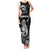 Personalised New Zealand Maori Taniwha Family Matching Tank Maxi Dress and Hawaiian Shirt Silver Fern Black Version