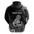 Personalised New Zealand Maori Taniwha Hoodie Silver Fern Black Version