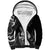 Personalised New Zealand Maori Taniwha Sherpa Hoodie Silver Fern Black Version