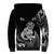 Personalised New Zealand Maori Taniwha Sherpa Hoodie Silver Fern Black Version