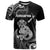 Personalised New Zealand Maori Taniwha T Shirt Silver Fern Black Version