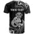 Personalised New Zealand Maori Taniwha T Shirt Silver Fern Black Version