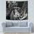 New Zealand Maori Taniwha Tapestry Silver Fern Black Version