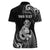 Personalised New Zealand Maori Taniwha Women Polo Shirt Silver Fern Black Version