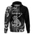 Personalised New Zealand Maori Taniwha Zip Hoodie Silver Fern Black Version