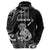 Personalised New Zealand Maori Taniwha Zip Hoodie Silver Fern Black Version