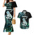 Personalised New Zealand Maori Taniwha Couples Matching Mermaid Dress and Hawaiian Shirt Silver Fern Paua Shell Version