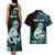 Personalised New Zealand Maori Taniwha Couples Matching Tank Maxi Dress and Hawaiian Shirt Silver Fern Paua Shell Version