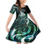 Personalised New Zealand Maori Taniwha Family Matching Mermaid Dress and Hawaiian Shirt Silver Fern Paua Shell Version