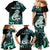 Personalised New Zealand Maori Taniwha Family Matching Mermaid Dress and Hawaiian Shirt Silver Fern Paua Shell Version