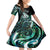 Personalised New Zealand Maori Taniwha Family Matching Summer Maxi Dress and Hawaiian Shirt Silver Fern Paua Shell Version