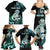 Personalised New Zealand Maori Taniwha Family Matching Summer Maxi Dress and Hawaiian Shirt Silver Fern Paua Shell Version