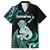 Personalised New Zealand Maori Taniwha Family Matching Tank Maxi Dress and Hawaiian Shirt Silver Fern Paua Shell Version