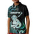 Personalised New Zealand Maori Taniwha Kid Polo Shirt Silver Fern Paua Shell Version