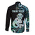 Personalised New Zealand Maori Taniwha Long Sleeve Button Shirt Silver Fern Paua Shell Version