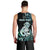 Personalised New Zealand Maori Taniwha Men Tank Top Silver Fern Paua Shell Version