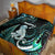 New Zealand Maori Taniwha Quilt Silver Fern Paua Shell Version